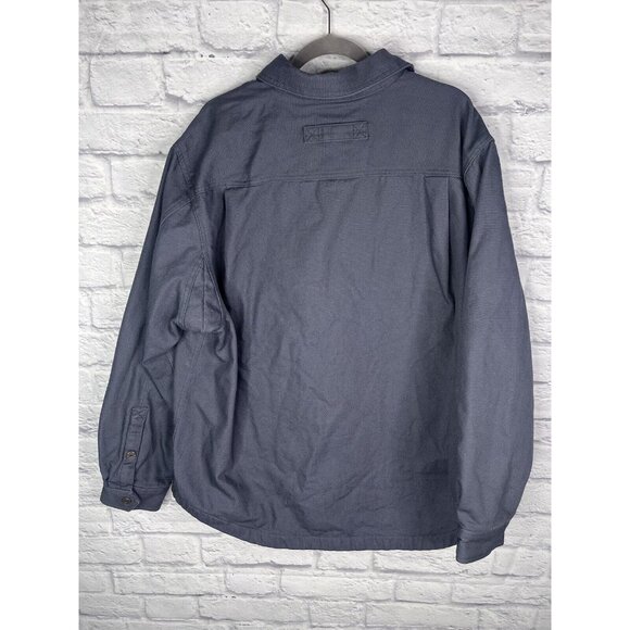 DULUTH TRADING CO Men's Blue Canvas Fleece Lined Snap Down Shirt Jacket 2XL - Picture 5 of 5